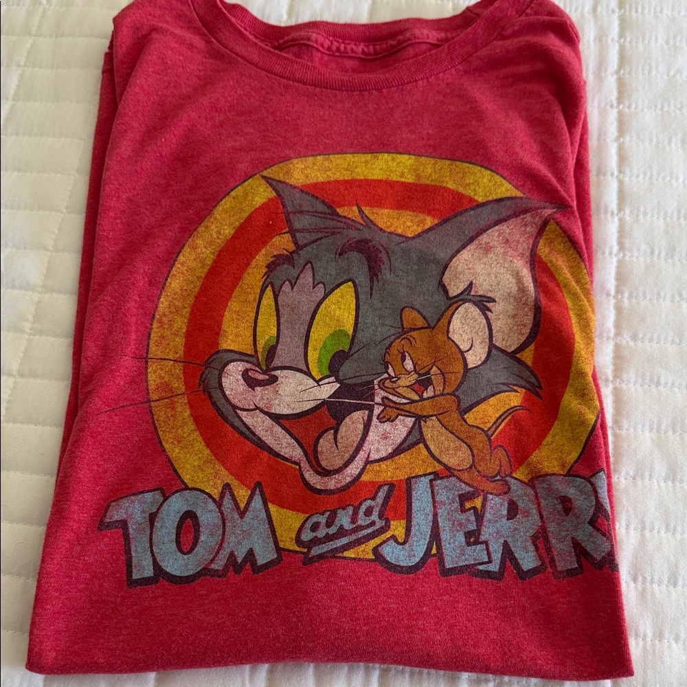 Adult Vintage Style Tom & Jerry Graphic Short Sleeve T-Shirt & Crew Neck Sz XL - Picture 11 of 11
